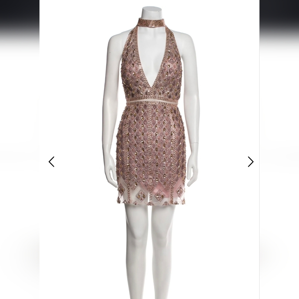 Mac Duggal - Elegant Halter Neck Embellished Dress